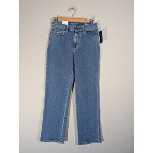 Style & Co Womens Blue Straight Leg Jeans Sz 4 Petite Streetwear Festival Casual